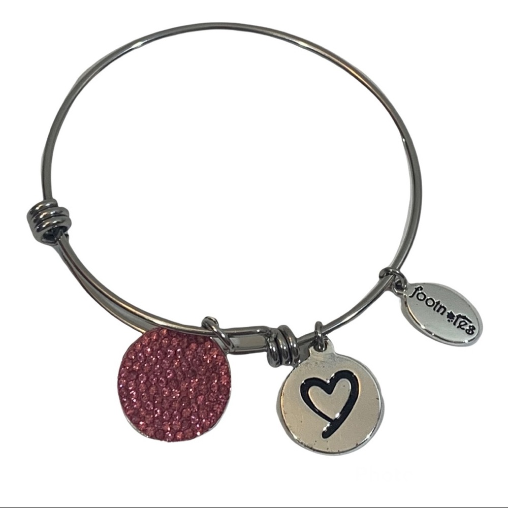 5 for 20 Footnotes silver tone charm bracelet